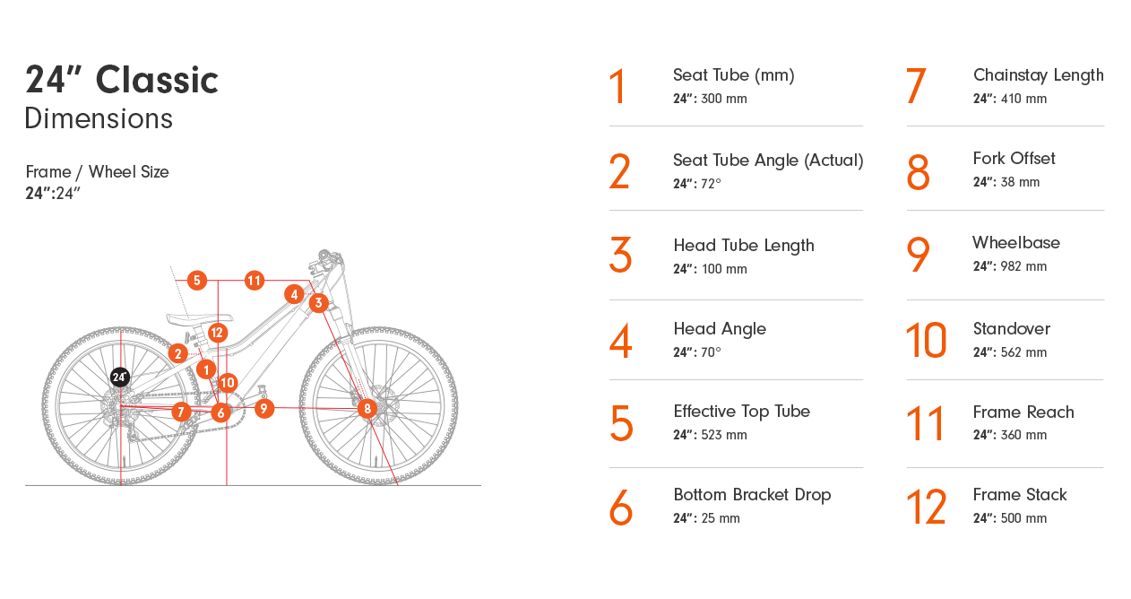 24 inch bikes dimensions