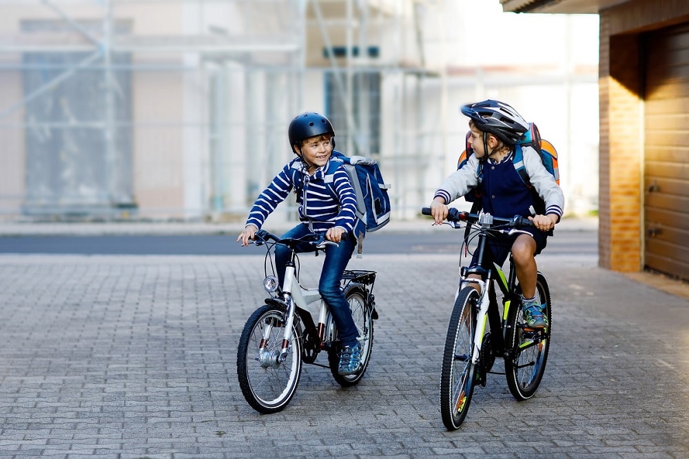 Two kids on bikes