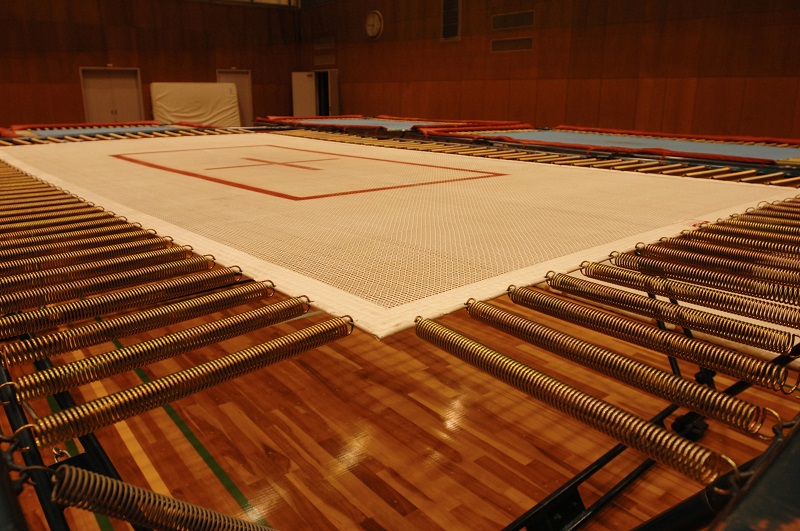 Rectangle trampoline closeup