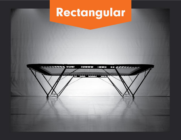 Rectangular trampoline