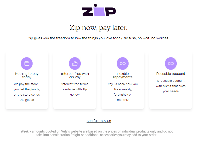 Buy with Zip Money - own it now, pay later