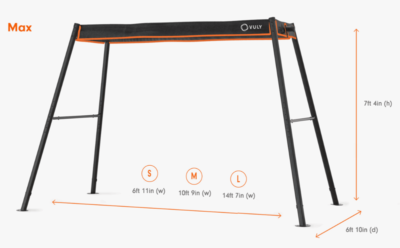 Dimensions of Max swing set.