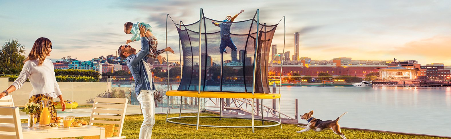 The unique Vuly lift trampoline.